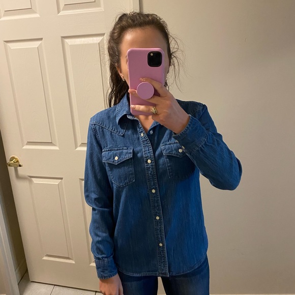 Denim Forum Niah Western Jean Shirt Medium - Picture 1 of 6